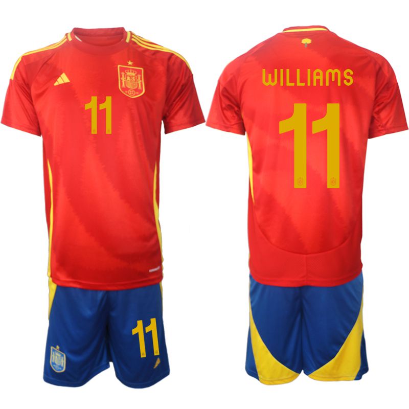 Men 2024-2025 Season Spain home red #11 Soccer Jersey->->Soccer Country Jersey